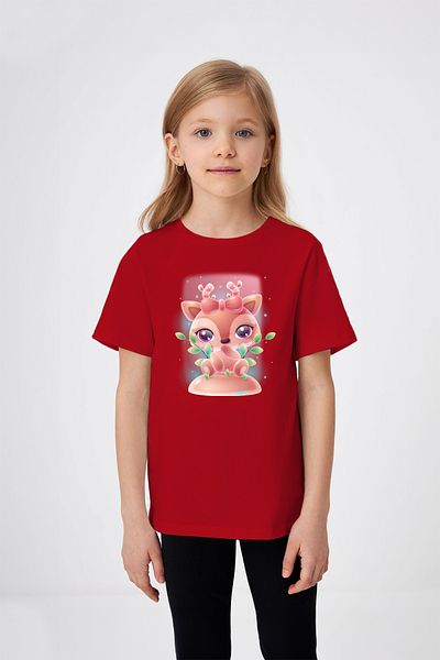 ADABEBEK Tricou pentru fetiță cu imprimeu Little Gazelle