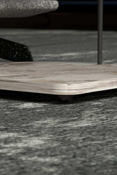 GOLDFALEZ Wheeled Side Table HND Collection | Oval Serving Cart in Efes Finish | Modern Mobile Furniture