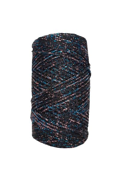 angel çanta aksesuar Αξεσουάρ Angel Bag Πολύχρωμο Glitter Polyester Macrame Μαύρο Χρώμα 200 gr No:02
