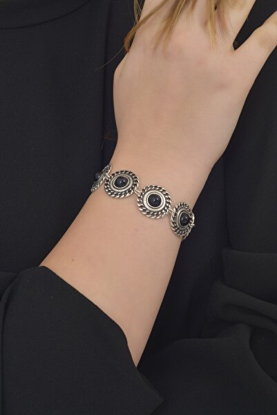 LABALABA Kadın Antik Gümüş Kaplama Boncuklu Bileklik