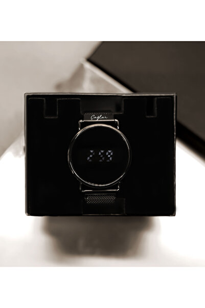 gagga Kişiye Özel Spectrum Dijital Siyah Mıknatıslı Hasır Kordon Kol Saati