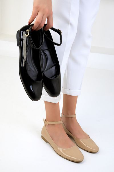 SOHO Tan Patent Leather Women's Ballerinas 18894