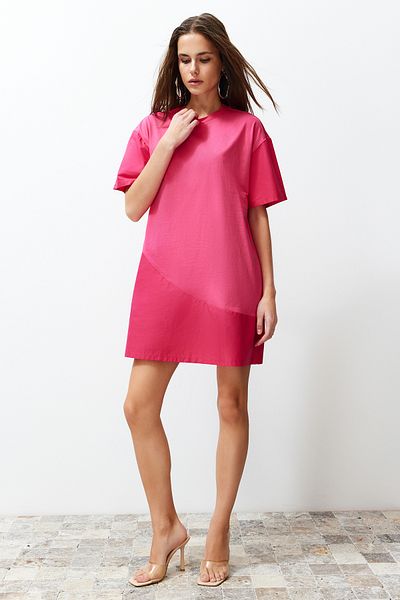 Trendyol Collection Μίνι πλεκτό φόρεμα με φούξια υφή με λεπτομέρεια A Line TWOSS24EL00408