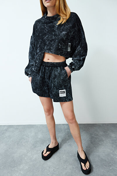 Edit by Trendyol Anthracite Regular Knitted Top and Bottom Set TEDSS24AU00004