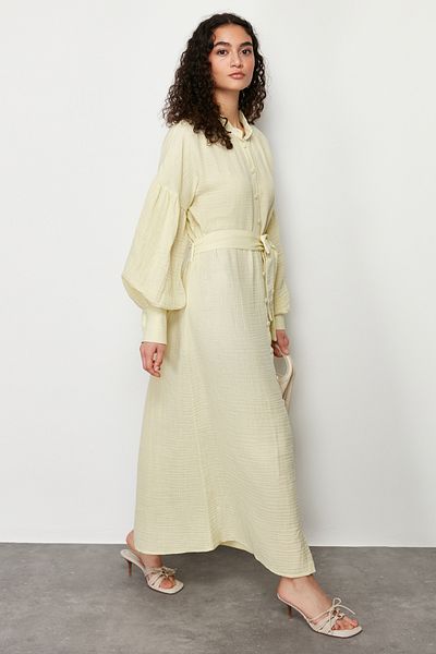 Trendyol Modest Φόρεμα μονόχρωμο μανίκι με μπαλόνι με μονόχρωμη επένδυση TCTSS24EB00164