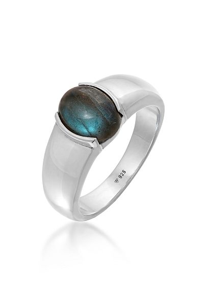 KUZZOI Ring Herren Siegelring Labradorit 925 Silber