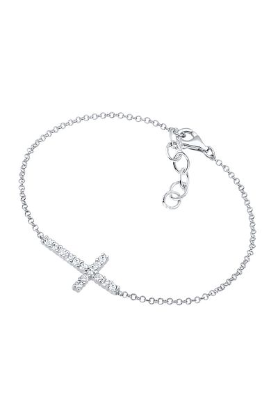 ELLI Armband Kreuz Glaube Kristalle Elegant 925 Sterling Silber