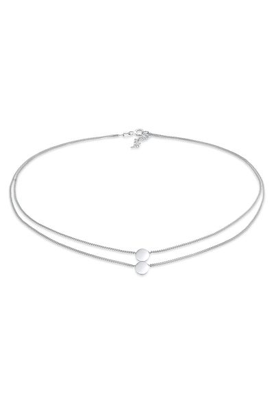 ELLI Halskette Choker Layering Disc Kreis Geo 925 Silber
