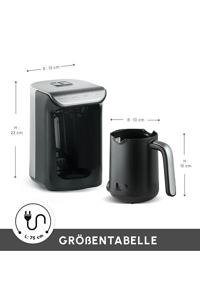 Karaca Hatır Roast Türkische Kaffeemaschine Anthrazit 5 Tassen Kapazität Viel Schaum, 535W, Sprachwa