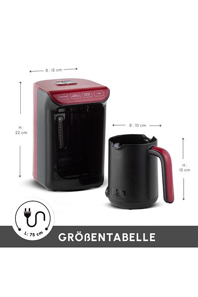 Karaca Hatır Roast Türkische Kaffeemaschine Rot 5 Tassen Kapazität Viel Schaum, 535W, Sprachwarnsystem