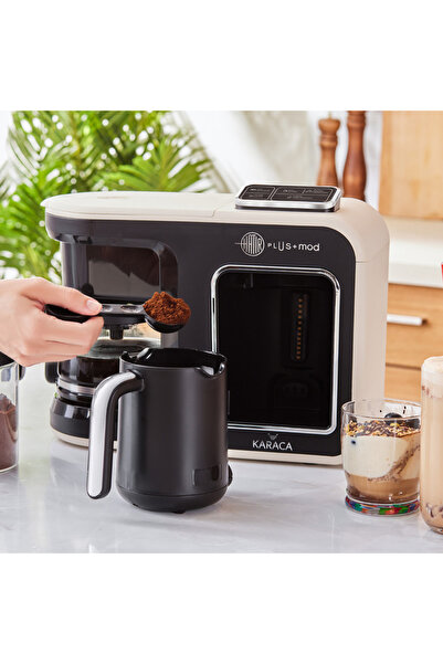 Karaca Hatır Plus Mod 5'i 1 arada, 750 ml Tee/Filterkaffee, Turkischen Kaffeemaschine Creme, für Kaffee