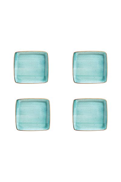 İkram Dünyası Aqua Moove 19 cm Square Plate Set of 6