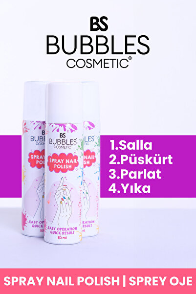 bs bubbles cosmetic Sprey Oje Antik Gümüş 50 ml Parlatıcı 11 ml Salla Püskürt Parlat Yıka