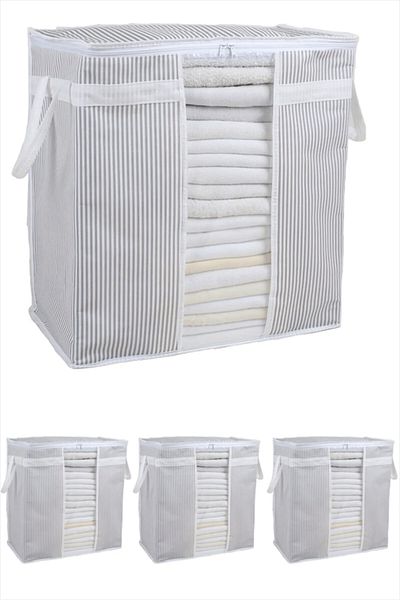Özlem Toys 4 Pieces 1st Class Windowed Sweater Clothes Clothes Storage Bag 45 X 40 X 30 Cm