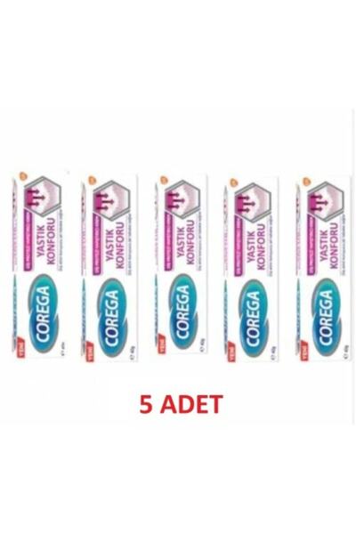 Corega Diş Protez Yapıştırıcı Krem Yastık Konforu 40 gr X 5 Adet Cbkshop
