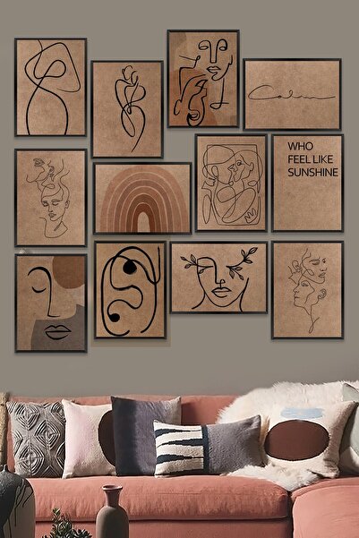 Artavessa 12 Parça Çerçeve Görünümlü Ham Mdf Tablo Seti