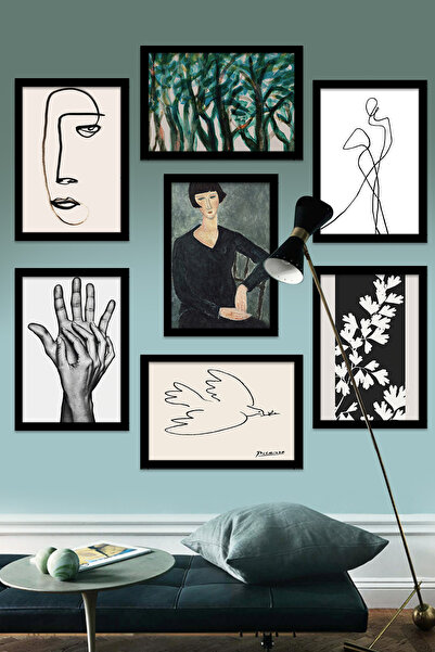 Artavessa 7 Parça Çerçeve Görünümlü Mdf Tablo Seti