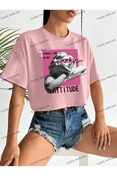 Adrift Crop CKOD-232913 Στολή με γραφικά σχέδια και σλόγκαν, με ανοιχτό ώμο και κοντό στυλ