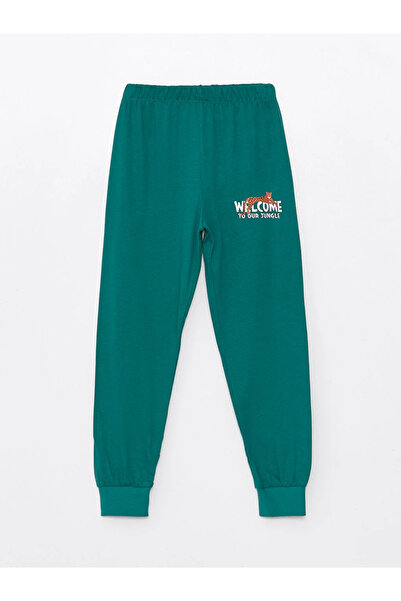 LC Waikiki Bisiklet Yaka Baskılı Uzun Kollu Erkek Çocuk Pijama Takım