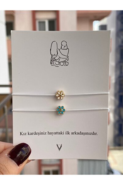 VenüsTakı Kız Kardeş Bilekliği (papatyalı-tatlı su incili-kirazlı) - Hediye p...