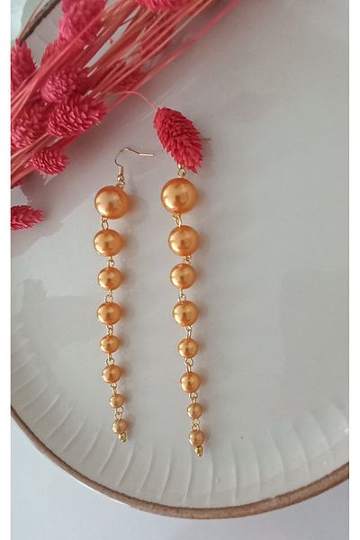 İPAR AKSESUAR Gold Pearl Design Honey Sparkling Earrings
