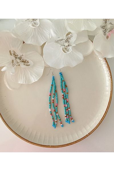 İPAR AKSESUAR SAND BEADS EMBROIDERY HANDMADE EARRING