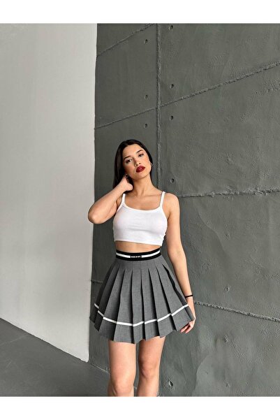 Ekim Store Şerit Detay Nyc Piliseli Şort Etek