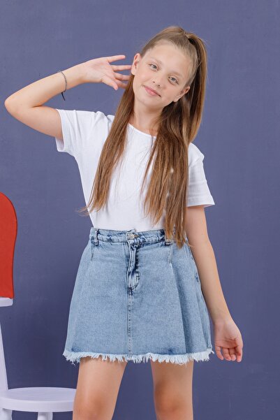 DMB BOYS & GIRLS Çaren Kids- Kız Kot Şort Etek- Denim Şort Etek