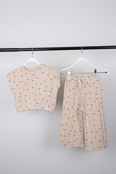 Pink Hippo Kids Devojka Cvetni dezen Pleteno Teksturirano Gornji i donji deo