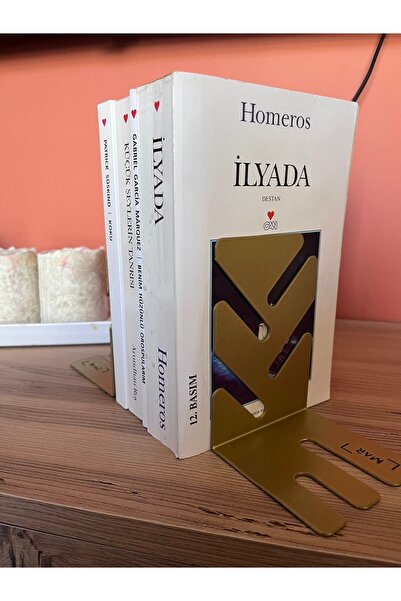 MAR Modern Metal Kitap Tutucu (2'li Set)