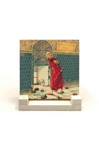 Sadrazam Turtle Trainer Picture Printed Natural Stone Desktop 10x10 Krt-127