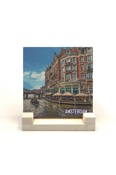 Sadrazam Suport de birou din piatră naturală imprimat vizual Amsterdam 10x10 Krg-14