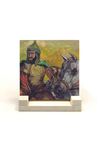 BAKSEPETE Selahaddin Eyyubi Illustration Printed Natural Stone Desktop 10x10 Krg-86