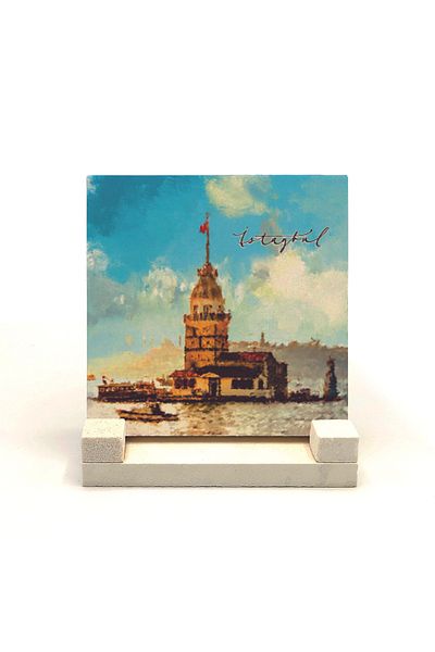 Sadrazam Детска работна маса с щампа от естествен камък „Момина кула“ 10x10 Krt-18