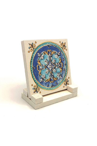 Sadrazam Suport de birou din piatră naturală imprimat cu model italian 10x10 Kd-76
