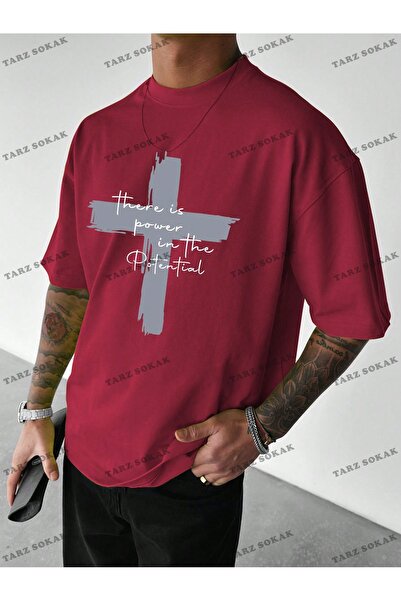 Tarzsokak ΚΩΔΙΚΟΣ Trend LEGND Ανδρικό μπλουζάκι με στάμπα σταυρού και σύνθημα