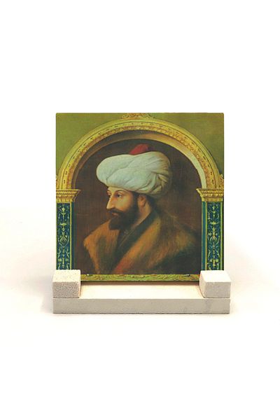 Sadrazam Fatih Sultan Mehmet Printed Natural Stone Desktop 10x10 Krt-89