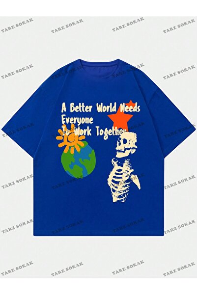 Tarzsokak ΚΩΔΙΚΟΣ Trend Street Life Ανδρικό μπλουζάκι με γραφικό σύνθημα Drop...