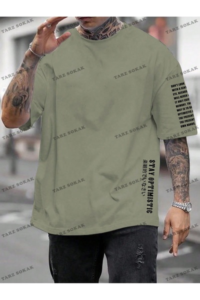 Tarzsokak Tricou casual cu slogan pentru bărbați KOD Trend