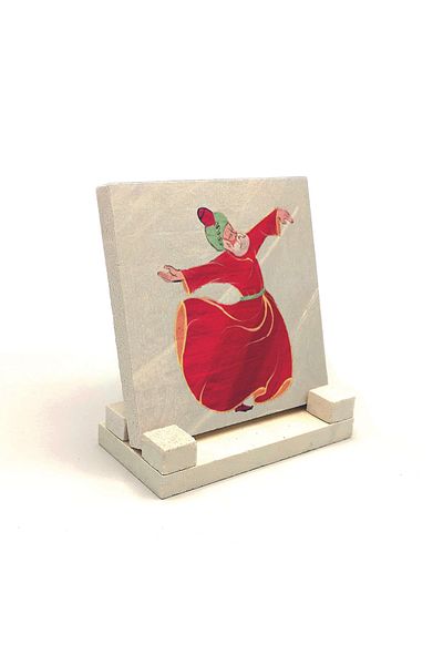 Sadrazam Suport de birou din piatră naturală imprimat Whirling Dervish 10x10 Krt-79
