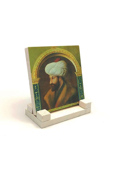 Sadrazam Fatih Sultan Mehmet Printed Natural Stone Desktop 10x10 Krt-89