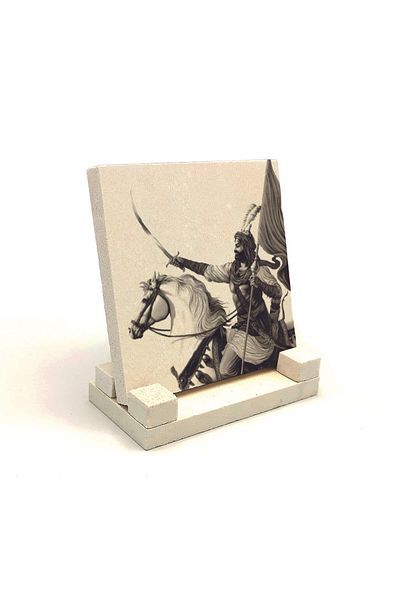 BAKSEPETE HzHüseyin Design Printed Natural Stone Desktop 10x10 Krg-85