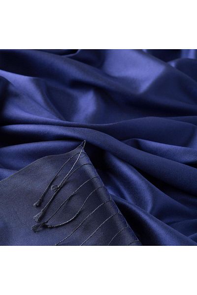 ipekevi Şal de mătase Saks Blue faţă-verso