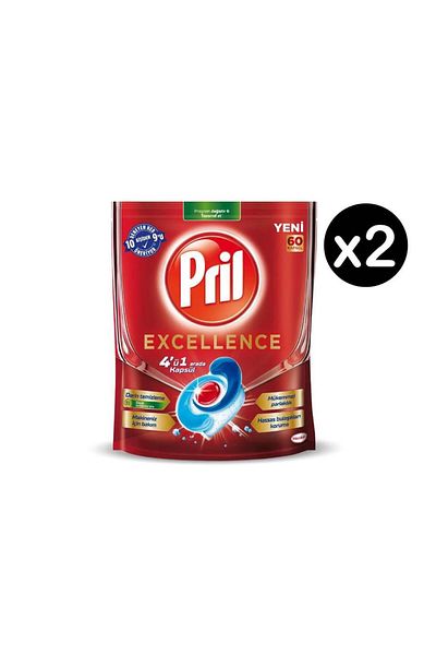 Pril Excellence 4 in 1 Dishwasher Tablets, 2 Pieces of 60
