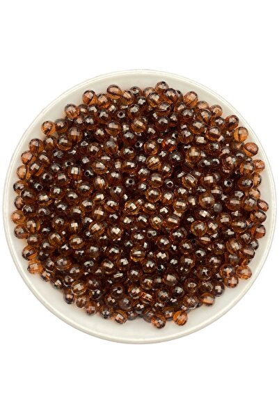 Hedef Bijuteri خرز أكريليك بني موديل 6 مم - مجموعة 25 جرام (~200 قطعة)