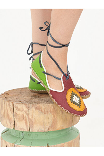 Ertay Deri Bağcıklı Şıklık: Kadınlar İçin El Yapımı Hakiki Deri Bağcıklı Yemeni Çarıklar