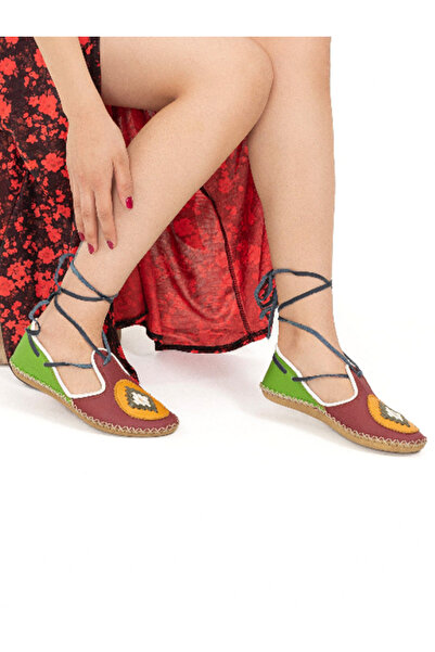 Ertay Deri Bağcıklı Şıklık: Kadınlar İçin El Yapımı Hakiki Deri Bağcıklı Yemeni Çarıklar