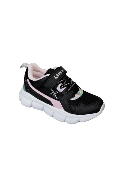 Kinetix KINETIX Girl's Black and White Mesh Thick Sole Sneakers
