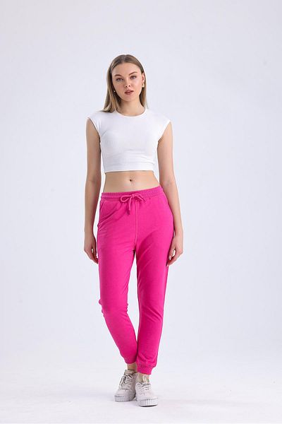 Miss Murem Stringed Waist Stitched Trousers-PINK