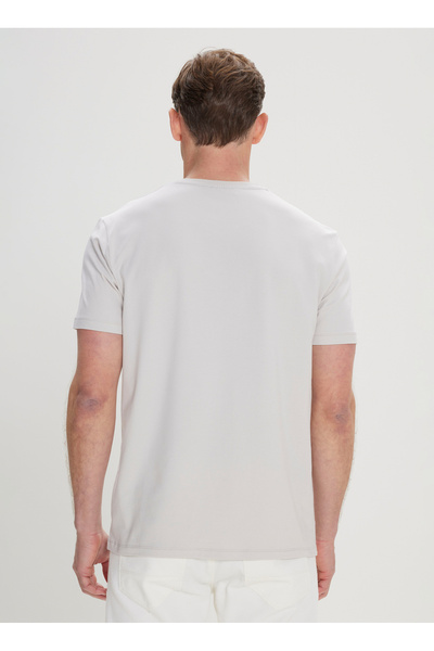 ALTINYILDIZ CLASSICS Ανδρικό T-Shirt με λαιμόκοψη ανοιχτό γκρι 4C 4800000012